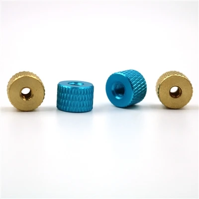 Color hand-tightened knurled nut core function
