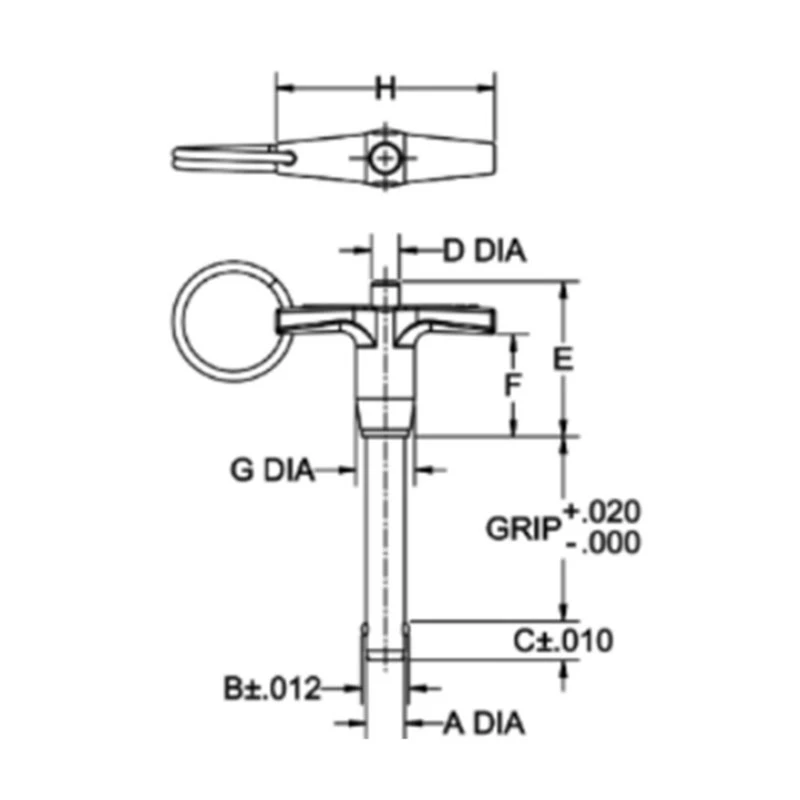 T handle ball lock pin 1